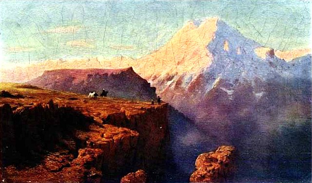 Картина М.Ю. Лермонтова - Эльбрус на восходе солнца.